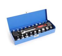 XPOtool Set Clés de vidange 18 pièces Cliquet 3/8" Vis Adaptateur Embout Entretien Huile Automobile