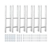 XPOtool Supports de poteaux 6 pièces galvanisés à chaud 71x600 mm Ancrage en H