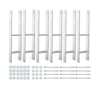 XPOtool Supports de poteaux galvanisés à chaud 101 x 600 mm 6 pièces, ancrage en H en acier au carbone, ancrage de poteau avec trous de perçage M10 x 130, sabot de poteau avec 2 entretoises