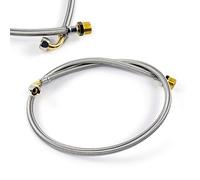 XPOtool Tuyau blindé Flexible 1500mm DN8 Raccord coudé 3/8" (14,95mm) Filet mâle 1/2" (20,95mm)