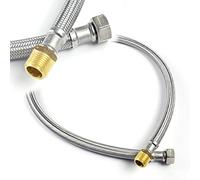 XPOtool Tuyau blindé flexible 600mm DN13 Écrou 3/4" 24,12mm Filet mâle 1/2" 20,95mm Acier fin EPDM