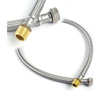 XPOtool Tuyau blindé flexible 800mm DN13 Raccord mâle 3/4" 26,44mm Écrou 1/2" 18,64mm Acier fin EPDM