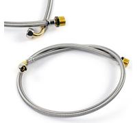 XPOtool Tuyau blindé Flexible 800mm DN8 Raccord coudé 3/8" (14,95mm) Filet mâle 1/2" (20,95mm)