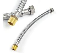 XPOtool Tuyau blindé flexible - longueur 500 mm - diamètre intérieur DN8 - Écrou 1/2" (18,64 mm) Filet Mâle 3/8" (16,66 mm) Sanitaire - avec Gaine tressée - Tube souple en EPDM et acier