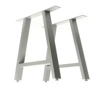 XPOtool Wiltec Lot de 2X Pied de Table avec Profile en A - 700 x 80 x 720 mm - Couleur Grise - en Acier - Piètement Industriel Support Surface Travail Salle à Manger
