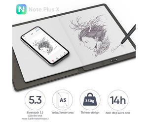 XPPen Note Plus Nouveau carnet intelligent Bluetooth A5 pour écriture numérique avec batterie 1000 mAh et sauvegarde Google Drive pour Android iOS Note Plus