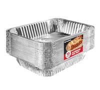 XpressPak Grands plateaux en aluminium - [Lot de 15] - Poêles de cuisson jetables - (32 x 26 cm - 25,4 x 30,5 cm) - Demi-taille - Poêles de table à vapeur profonde pour la cuisson, le rôtissage et la