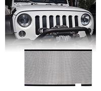 Xprite Black Aluminum Alloy Mesh Insert Compatible with Jeep Wrangler JK JKU 2007-2018 Original Front Hood Matte Grill Grille Grid