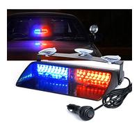 Xprite Bleu & Rouge 16 LED Haute intensité LED Police Alarme Lumière stroboscopique intérieur plafond plafonnier de voiture Law Enforcement Emergency Hazard Warning Flashing Car Truck Construction LED Top Roof Mini Bar Strobe Light with Magnetic Base