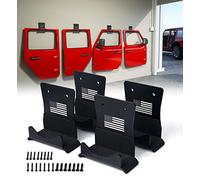 Xprite Cintres de rangement de porte à montage mural avec doublure en caoutchouc, support de rangement de porte en aluminium pour Jeep Wrangler CJ YJ TJ LJ JK JKU JL JLU 1956-2021 - Motif drapeau