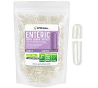 XPRS Nutra Lot de 100 gélules vides à revêtement entérique transparent - Taille 0 - Pilules à libération retardée - Remplissage de capsules à faire soi-même - Capsules de gel entérique bovin pur