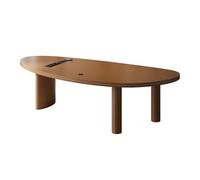 XPSHP25112 Bureau d'étude pour Enfants Poste de Travail PC Moderne en Cuir Marron avec Plateau Forme Mangue et 3 Pieds, Prises Charge Multifonctions(L)