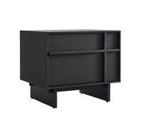XPSHP25112 Commode à tiroirs Table de Chevet en Bois Style Wabi Sabi, Forme linéaire, Meuble Rangement Mural(Noir)