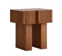 XPSHP25112 Commode à tiroirs Table de Chevet Vintage en Bois for Chambre à Coucher, Meuble Rangement Forme linéaire avec tiroir carrée