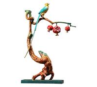 XPSHP25112 Figurine décorative Couleur cuivre Peinture Oiseau entrée Ornement Salon Art Sculpture Chinois Zen décorations