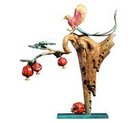 XPSHP25112 Figurine décorative Couleur Cuivre Peinture Oiseau Entrée Ornement Salon Grand Art Sculpture Zen Artisanat Décoratif