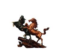 XPSHP25112 Figurine décorative Double Cheval au succès du Zodiaque Chinois Ornements en Laiton Maison Salon décorations d'entrée Ouverture Pendaison de crémaillère