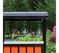 XPSHP25112 Jardin Patio Parc Porche Poubelle d'extérieur imitation bois, style rétro, en métal, for espaces publics commerciaux