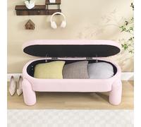 XPSSJMU Banc de rangement élégant et moderne pour chambre à coucher, garde-robe, entrée et salon avec espace de rangement, tissu chenille de qualité supérieure avec cadre en bois massif, banc