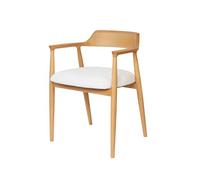 XPSSJMU Chaise en bois Eden Naturel/Blanc - Chaise Kennedy - Design intemporel - Siège rembourré