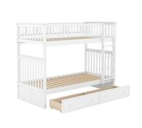 XPSSJMU Lits superposés 90x200cm, Lits Fonctionnels, Lits superposés avec tiroirs, Lits Convertibles, Blancs