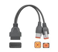 XPSZDBS Câble de diagnostic OBD2 4 broches/6 broches 2 en 1 à 16 broches pour moto Harley Davidson, prend en charge le protocole J1850 CAN-Bus, adaptateur de 30,5 cm