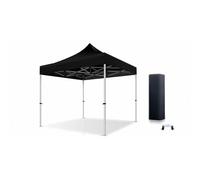 XPTENT Barnum, tonnelle Pro 3X3, 3X4,5, 3X6 Structure en Aluminium 55mm Toit 520g/m² PVC Classement feu M2 + Sac de Transport (Noir, 3X3)
