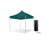 XPTENT Barnum, tonnelle Pro 3X3, 3X4,5, 3X6 Structure en Aluminium 55mm Toit 520g/m² PVC Classement feu M2 + Sac de Transport (Vert, 3X3)