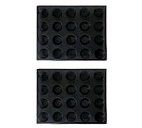 Xptieeck 2X Moule en Silicone à 20 Trous Gâteau T Mini ModèLe de Pizza Moule à Hamburger à Pain Outil de Plateau