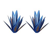 Xptieeck 2X Tequila Sculpture Rustique en MéTal Agave Plante DéCor à Rustique Peint à la Main en MéTal Agave Jardin Ornements ExtéRieur, 35Cm