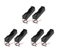 Xptieeck 6 Pcs Noir 18650 Pointe Plate Batteries Boite Support de Batterie avec Fils de Connexion