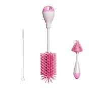 Xptieeck Accessoire de Nettoyage de Brosse à Bouteille en Silicone, Ensemble de Brosses de Nettoyage de Paille pour Nettoyer les Récipients à Col Étroit Rose
