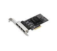 Xptieeck Carte réseau Gigabit à 4 ports - Carte réseau Gigabit PCIe 2,5 Gigabit RJ45 LAN 10/100/1000/2500 Mbps - Puce Realtek 8125B