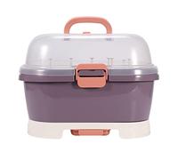 Xptieeck Portable Bouteilles BoîTe de Rangement SéChage Rack en Plastique Vaisselle ÉTui Sec Enfant Voyage Alimentation Multifonctionnel BoîTe de Rangement-Violet