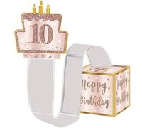 Xptieeck Tirelire d'anniversaire à faire soi-même, cadeau d'argent, carte d'anniversaire extractible, 30 sachets transparents, boîte cadeau d'argent pour filles et femmes