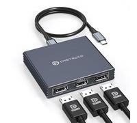 XPTSFDU Répartiteur USB C vers Displayport Triple moniteurs 4K60HZ USB C vers 3 DisplayPort 1.4 Répartiteur Type C vers Triple DP 1 entrée 3 sorties MST HUB Prend en charge la mise en miroir et