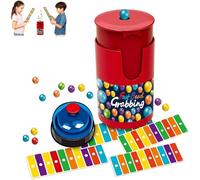 Xpwghap Fast Bead Grabbing Game,Match Color Bingo Game Set,Complete Bingo Set, 1 Bell & Bead Can Improve Color Cognition, Reaction Speed & Hand-Eye Coordination for Family/Party 2-4 Players-1set