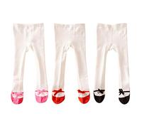 XPX Garment Lot de 3 collants antidérapants en coton avec nœud pour bébé fille 0-3 ans - Multicolore - 2-3 ans