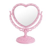 XPXKJ Miroir Vintage en Forme de cœur de 18 cm - Élégant Miroir de Maquillage de Bureau avec Double Face pivotant à 360 degrés pour Une décoration de Chambre Coquette