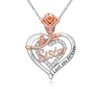 XPYPZP Collier avec pendentif en forme de cœur avec double cœur gravé « I Love You Forever » - Cadeau d'anniversaire, de remise de diplôme de la part d'un frère