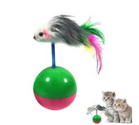 Xpzuik Jouet Bascule pour Chats Balle De Agaçante Interactive Amusante pour | Plumes sur le dessus du jouet Idéal Intérieur Extérieur Maison Appartement Salon Chambre Jardin Cour Arrière