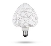 XQ-Lite LSO-04031 Ampoule Etoilée Cœur LED, Verre, E27, 1 W, Clair
