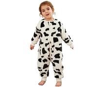 XQ&XG Bebe Gigoteuse a Pied, Unisexe Gigoteuse avec Jambes pour 4 Saisons, Gigoteuse à manches longues 2.0 TOG, Turbulette a Pied pour Garçon Fille, Vache, 80