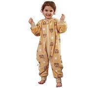 XQ&XG Bebe Gigoteuse a Pied, Unisexe Gigoteuse avec Jambes pour 4 Saisons, Gigoteuse à manches longues 2.0 TOG, Turbulette a Pied pour Garçon Fille, Le Brun, 80