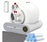 XQDKoon Litière autonettoyante 65L + 9 L Litière chat auto-nettoyante automatique avec surveillance sanitaire APP, déodorant ionique litière automatique pour chats avec sacs poubelle
