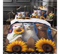 XQGASOEBN Alpaca Trio Ensemble De Literie 3D Effet Microfibre 3 Pièces 2 Taies Super Douce Coon Whimsical Linge de Lit Ultra Douce Résistante for Garçons Filles Super King（260x220cm）