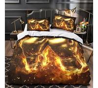 XQGASOEBN Boxing Gloves Linge de Lit Microfibre Résistante 3D Imprimée 3 Pièces Éclair Super Douce Fighting Spirit Housse de Couette Confortable Entretien Facile for Les Enfants Super King（260x220cm）