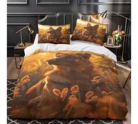 XQGASOEBN German Shepherd Linge de Lit Microfibre Résistante 3D Imprimée 3 Pièces Éclair Super Douce Nature Housse de Couette Confortable Entretien Facile for Les Enfants Super King（260x220cm）