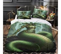XQGASOEBN Medusa Warrior Ensemble De Literie 3D Effet Microfibre 3 Pièces Taie Douce Fantasy Mythical Linge de Lit Hypoallergique Résistante for Garçons Filles Super King（260x220cm）