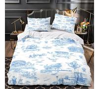 XQGASOEBN New York s Parure de Lit 3D Imprimé Microfibre 3 Pièces 2xTaies Super Douce Blue Toile Ensemble De Literie Confortable Entretien Facile for Enfants Garçons Ado King（220x240cm）
